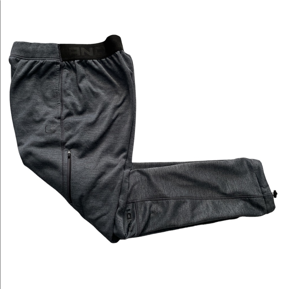 AND1 Men's Fleece Basketball Training Joggers Gray Athletic Gym Sweatpants Sz S - Picture 2 of 12
